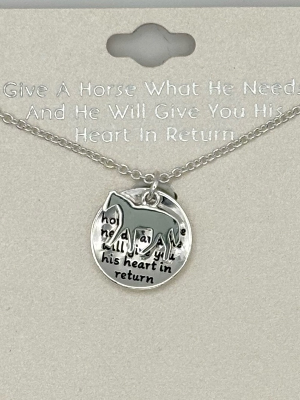 Silver Companions Horse Necklace with Charms